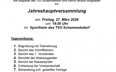 Einladung zur Jahreshauptversammlung 2026